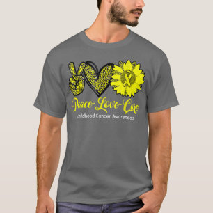 Peace Love Cure-Childhood Cancer Awareness T-Shirt