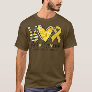 Peace Love Cure Childhood Cancer Awareness Tie Dye T-Shirt