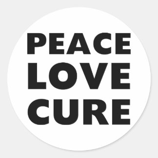 Peace Love Cure Classic Round Sticker