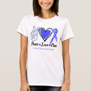 Peace Love Cure Colon Cancer Awareness T-Shirt