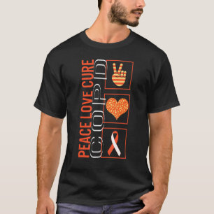 Peace Love Cure COPD Awareness Ribbon Warrior Supp T-Shirt