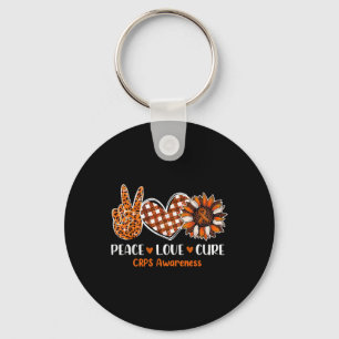 Peace Love Cure Crps Awareness Month Warrior Orang Key Ring