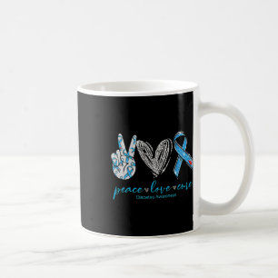 Peace Love Cure Diabetes Awareness 2 Coffee Mug