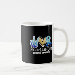 Peace Love Cure Diabetes Awareness  Coffee Mug