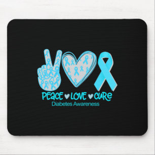 Peace Love Cure Diabetes Awareness Gift  Mouse Mat