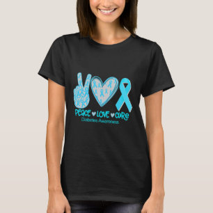 Peace Love Cure Diabetes Awareness Gift  T-Shirt