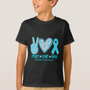 Peace Love Cure Diabetes Awareness Gift T-Shirt