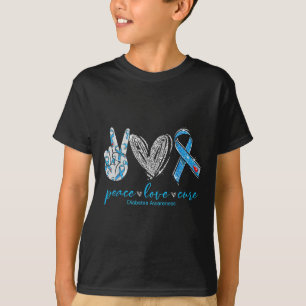 Peace Love Cure Diabetes Awareness T-Shirt