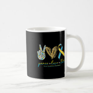 Peace Love Cure Down Syndrome Awareness Coffee Mug
