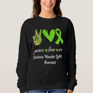 Peace Love Cure Duchenne Muscular Dystrophy Ribbon Sweatshirt