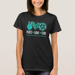 Peace Love Cure Dysautonomia Awareness Turquoise S T-Shirt