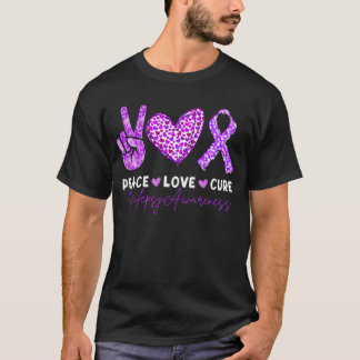 Peace Love cure Epilepsy awareness men women kids  T-Shirt