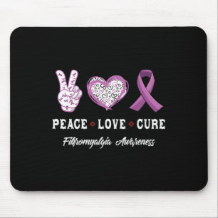 Peace Love Cure Fibromyalgia Awareness Men Women K Mouse Mat