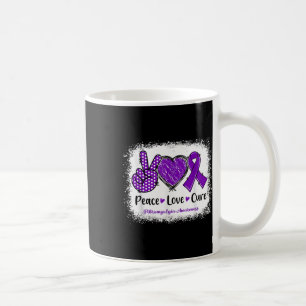 Peace Love Cure Fibromyalgia Awareness Purple Ribb Coffee Mug