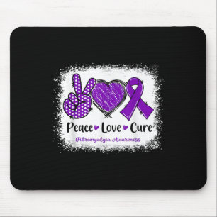 Peace Love Cure Fibromyalgia Awareness Purple Ribb Mouse Mat