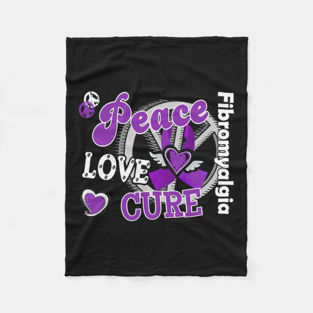 Peace Love Cure  Fleece Blanket (Front)