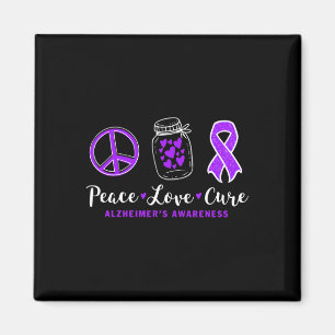 peace love cure for alzheimer s warrior tee alzhei magnet