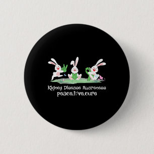 Peace Love Cure Green Ribbon Kidney Disease Awaren 6 Cm Round Badge