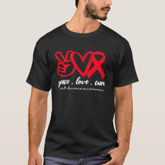Peace Love Cure Heart Disease Awareness Month For  T-Shirt