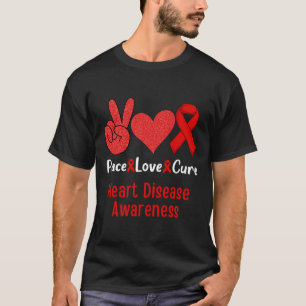 Peace Love Cure Heart Disease Awareness Month Men T-Shirt