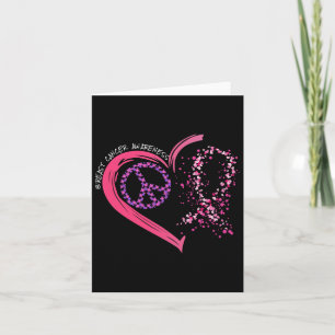 Peace Love Cure Hearted Pink Ribbon Breast Cancer Card