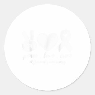 Peace Love Cure Heimers Awareness Month Heimer _1 Classic Round Sticker