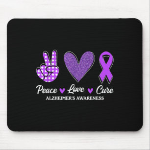 Peace Love Cure Heimers Awareness  Mouse Mat