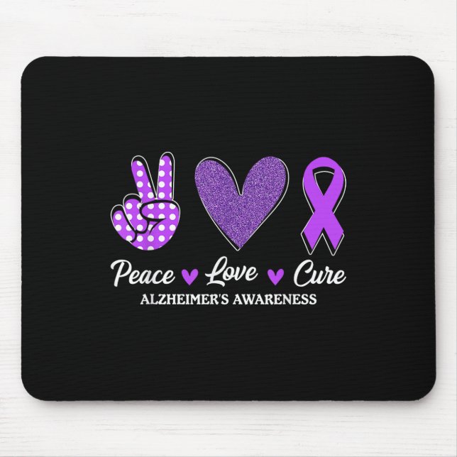 Peace Love Cure Heimers Awareness  Mouse Mat (Front)