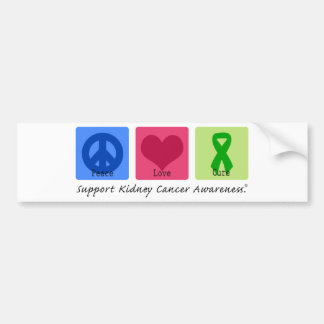 Peace Love Cure Kidney Cancer Bumper Sticker