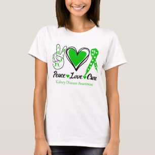 Peace Love Cure Kidney Disease Awareness T-Shirt