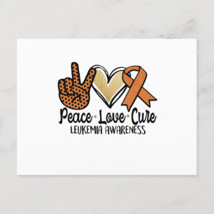 Peace Love Cure Leukaemia Awareness Announcement Postcard