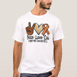 Peace Love Cure Leukaemia Awareness Cancer Support T-Shirt