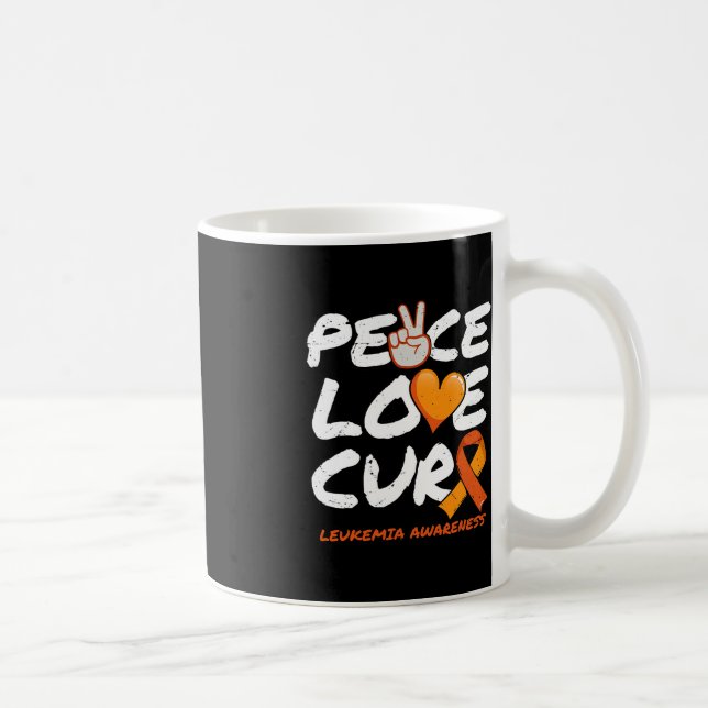 Peace Love Cure - Leukaemia Awareness  Coffee Mug (Right)