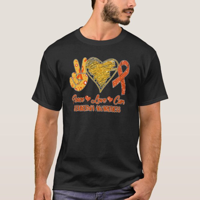 Peace Love Cure Leukaemia Awareness For Men Women  T-Shirt (Front)