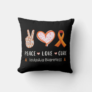 Peace Love cure leukaemia awareness men women kids Cushion