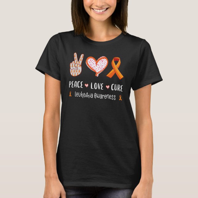 Peace Love cure Leukaemia awareness men women kids T-Shirt (Front)
