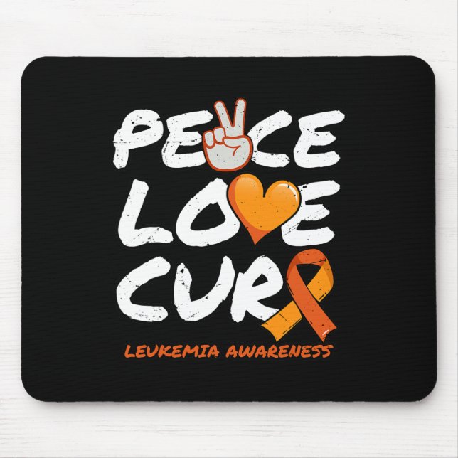 Peace Love Cure - Leukaemia Awareness  Mouse Mat (Front)
