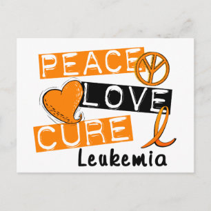 Peace Love Cure Leukaemia Postcard