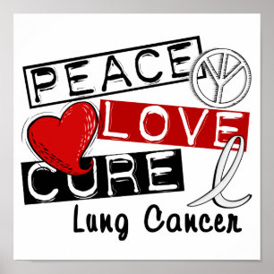 Peace Love Cure Lung Cancer Poster