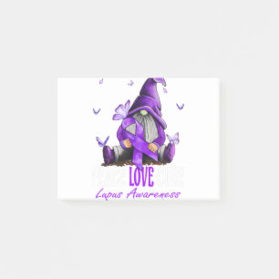 Peace Love Cure Lupus Awareness Purple Ribbon Post-it Notes