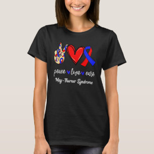 Peace Love Cure May Thurner Syndrome Red & Blue Aw T-Shirt