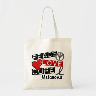 Peace Love Cure Melanoma Tote Bag