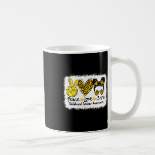 Peace Love Cure Messy Bun Childhood Cancer Awarene Coffee Mug