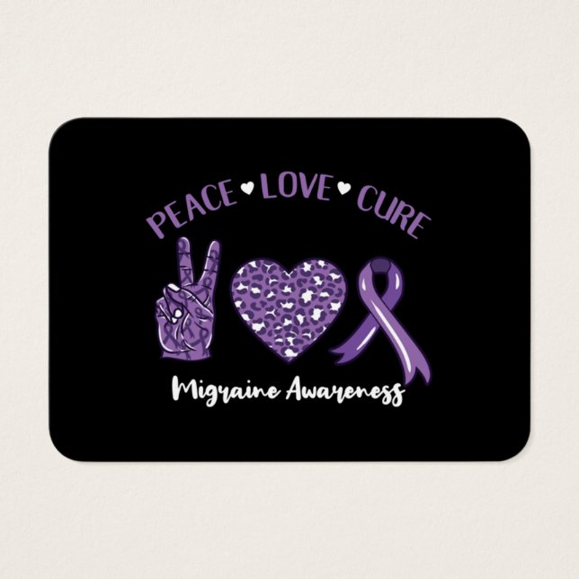 Peace Love Cure Migraine Awareness Ribbon (Front)