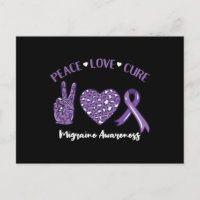 Peace Love Cure Migraine Awareness Ribbon