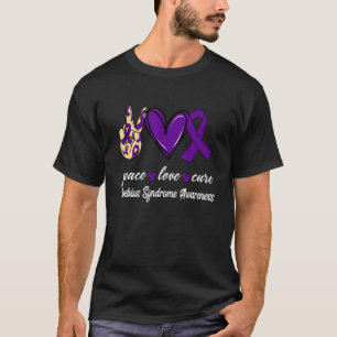 Peace Love Cure Moebius Syndrome Purple Ribbon Awa T-Shirt