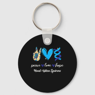 Peace Love Cure Mowat-wilson Syndrome Blue Ribbon  Key Ring