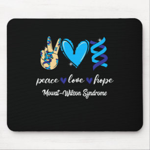 Peace Love Cure Mowat-wilson Syndrome Blue Ribbon Mouse Mat