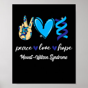 Peace Love Cure Mowat-wilson Syndrome Blue Ribbon Poster