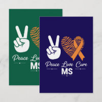 Peace Love Cure MS Awareness | Orange Ribbon 